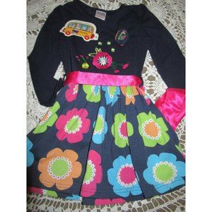 nwt Novatx floral embroidered twirl dress girls 4- 5 y